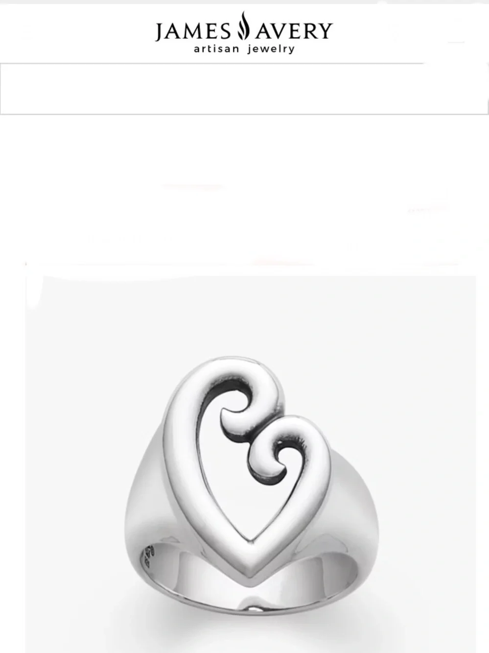 James Avery "Mother's Love" Sterling Silver Open Heart Ring. Size 8 - Picture 4 of 17